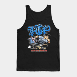 Proud to Be a Problem - Streetwear Graffiti Cartoon Skater Tank Top