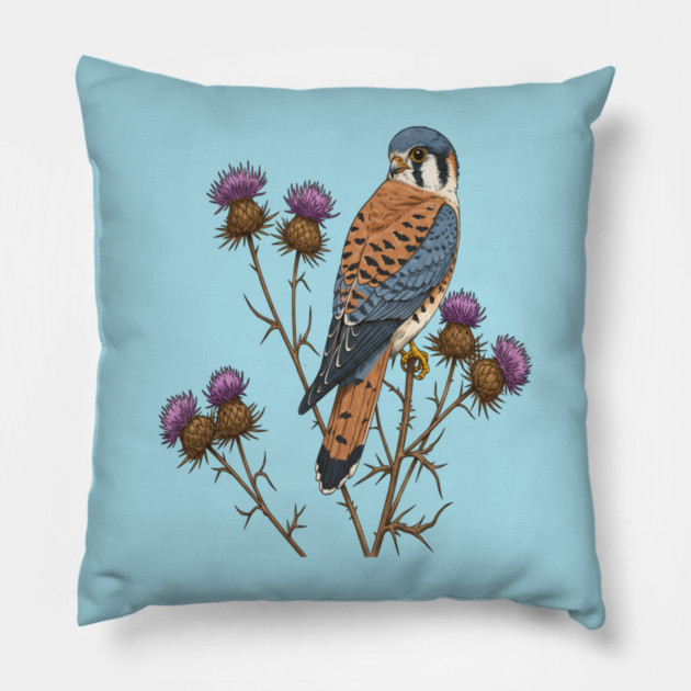 American Kestrel Wildlife Bird Pillow by BirdsnStuff
