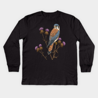 American Kestrel Wildlife Bird Kids Long Sleeve T-Shirt