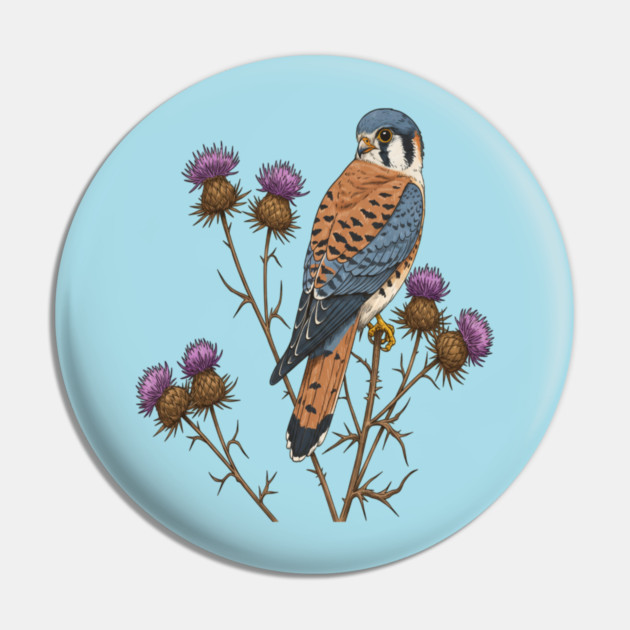 American Kestrel Wildlife Bird Pin by BirdsnStuff