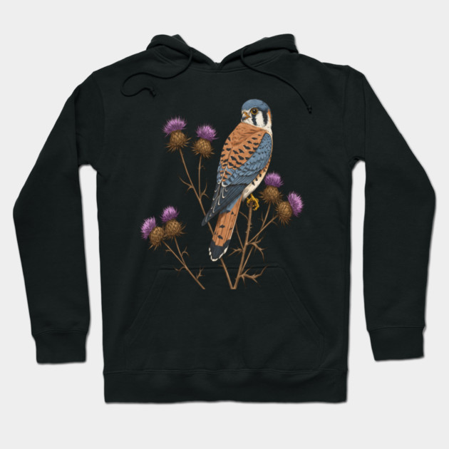 American Kestrel Wildlife Bird Hoodie by BirdsnStuff