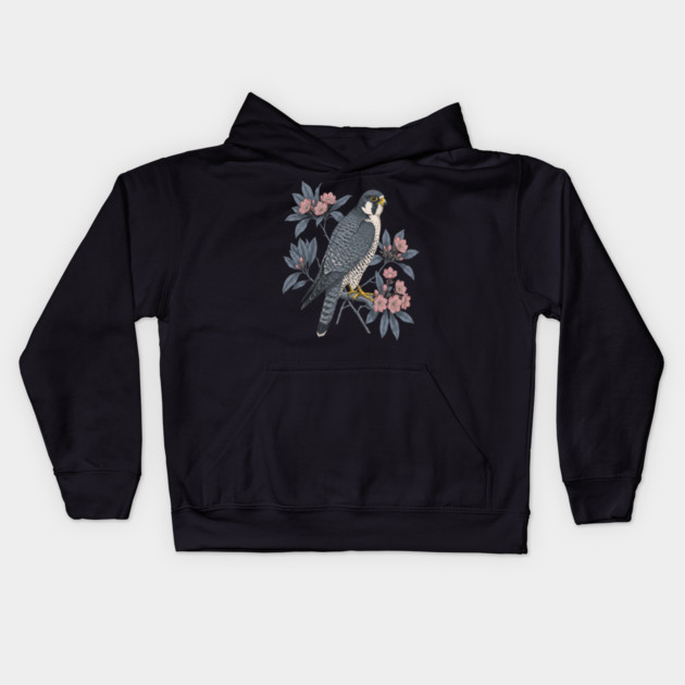 Peregrine Falcon Wildlife Bird Kids Hoodie by BirdsnStuff