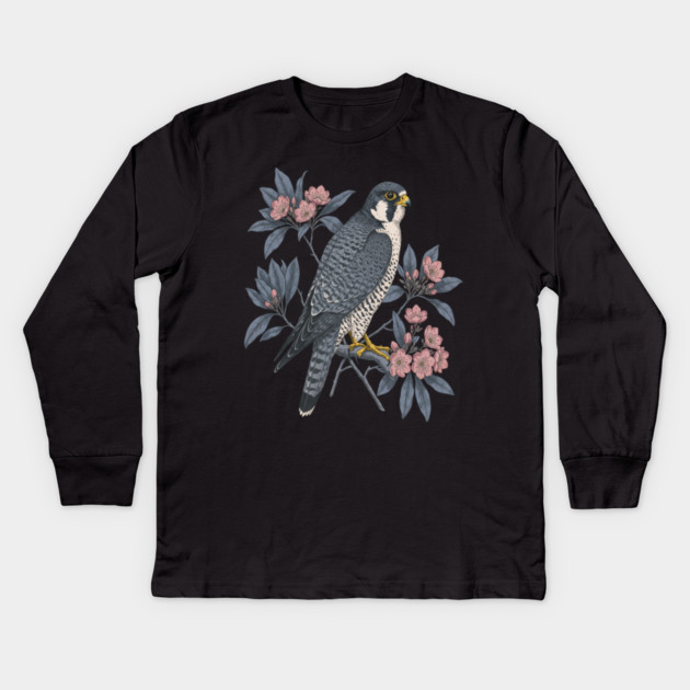 Peregrine Falcon Wildlife Bird Kids Long Sleeve T-Shirt by BirdsnStuff