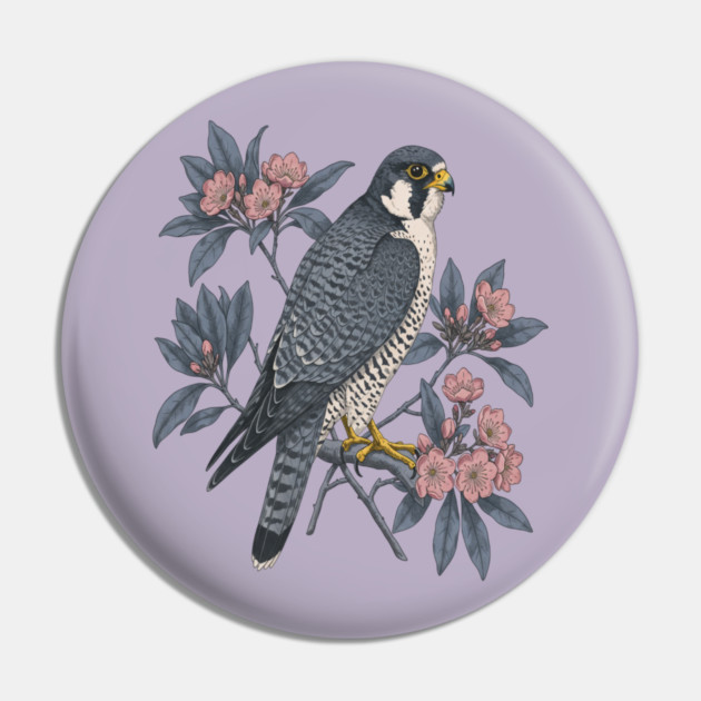 Peregrine Falcon Wildlife Bird Pin by BirdsnStuff