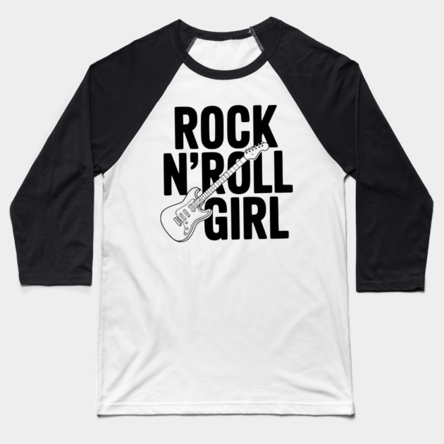 Rock N'Roll Girl Baseball T-Shirt by Frank Ring