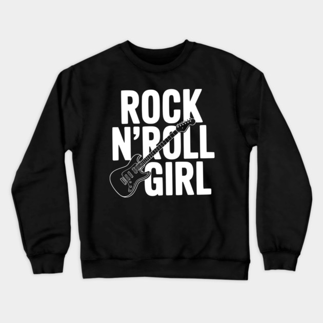 Rock N'Roll Girl Crewneck Sweatshirt by Frank Ring