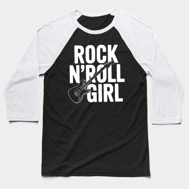 Rock N'Roll Girl Baseball T-Shirt by Frank Ring