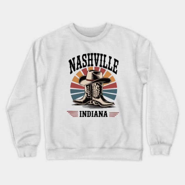 Nashville-Indiana-Western-Boots-Vintage Crewneck Sweatshirt by JessArty