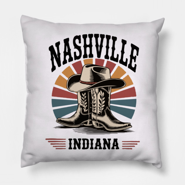 Nashville-Indiana-Western-Boots-Vintage Pillow by JessArty