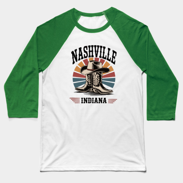 Nashville-Indiana-Western-Boots-Vintage Baseball T-Shirt by JessArty