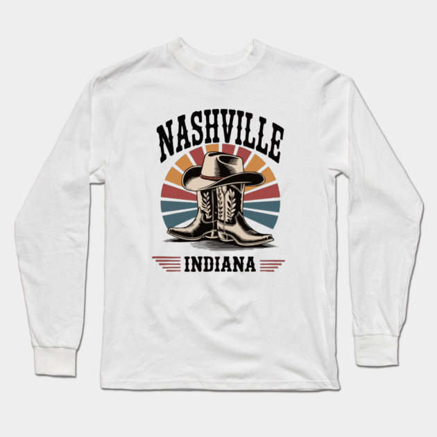 Nashville-Indiana-Western-Boots-Vintage Long Sleeve T-Shirt by JessArty