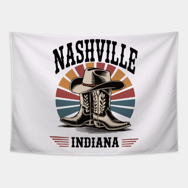 Nashville-Indiana-Western-Boots-Vintage Tapestry by JessArty