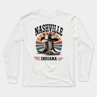 Nashville-Indiana-Western-Boots-Vintage Long Sleeve T-Shirt