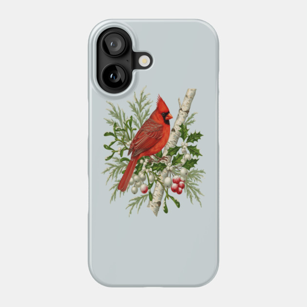 Northern Cardinal Winter Bird Phone Case by BirdsnStuff