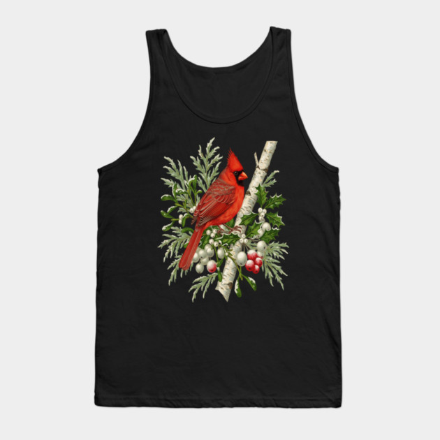 Northern Cardinal Winter Bird Tank Top by BirdsnStuff