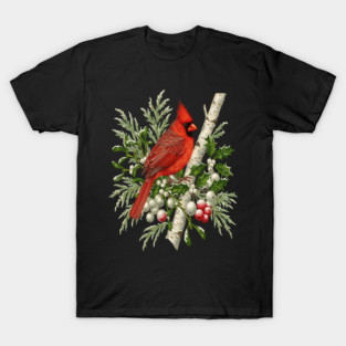 Northern Cardinal Winter Bird T-Shirt