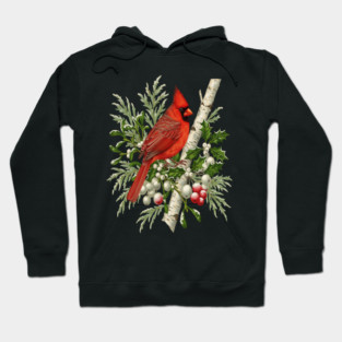 Northern Cardinal Winter Bird Hoodie