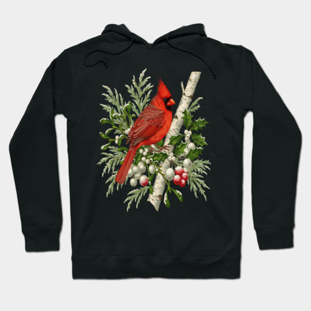 Northern Cardinal Winter Bird Hoodie by BirdsnStuff
