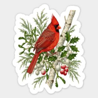Northern Cardinal Winter Bird Magnet