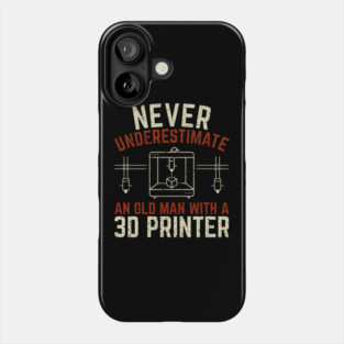 Old Man 3D Printer Printing Phone Case