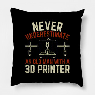 Old Man 3D Printer Printing Pillow