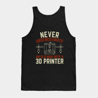 Old Man 3D Printer Printing Tank Top