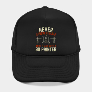 Old Man 3D Printer Printing Hat