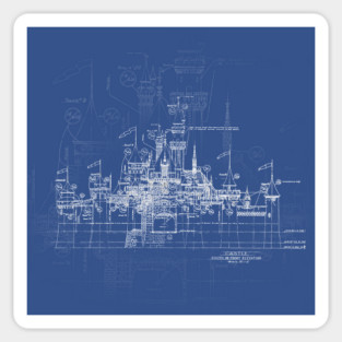 Castle Blueprint Sticker