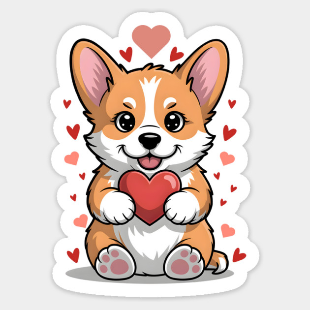 Corgi dog mom sticker design