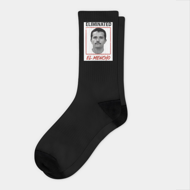 El Mencho Portrait Art Gritty Orange Frame Socks by Donald's Store 2