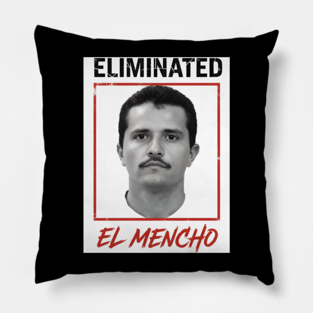 El Mencho Portrait Art Gritty Orange Frame Pillow by Donald's Store 2