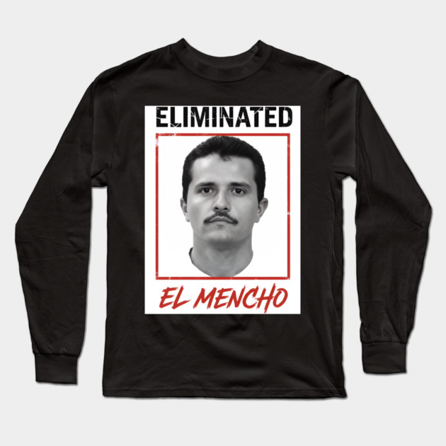 El Mencho Portrait Art Gritty Orange Frame Long Sleeve T-Shirt by Donald's Store 2