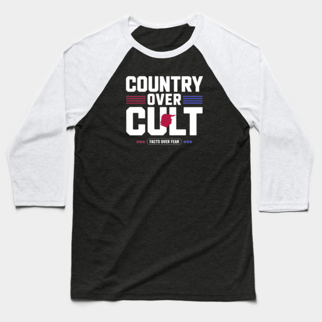 Country Over Cult Baseball T-Shirt by Charles's Store 8