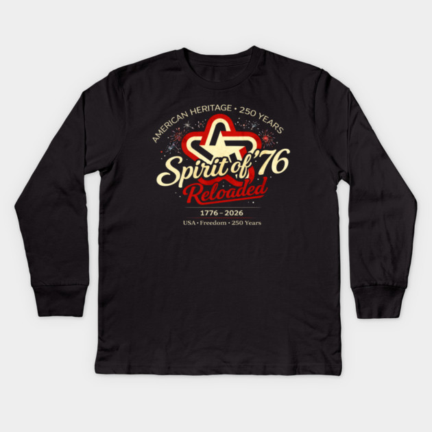 Spirit of 76 Reloaded Kids Long Sleeve T-Shirt by CrazyGirl