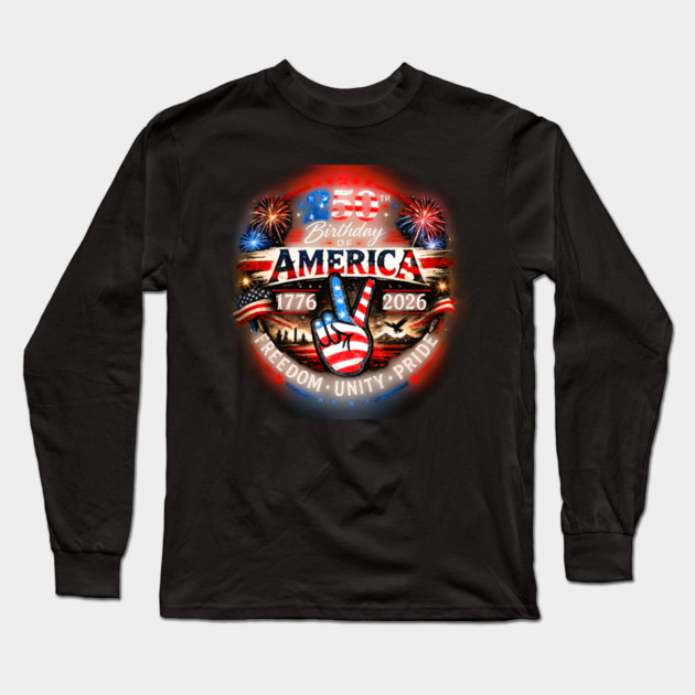 Americas Birthday Long Sleeve T-Shirt by CrazyGirl