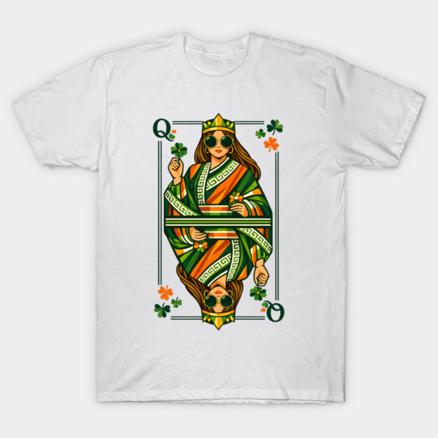 Irish Queen of Clubs St Patrick’s Day T-Shirt by Hays Robert Print