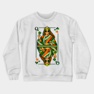Irish Queen of Clubs St Patrick’s Day Crewneck Sweatshirt