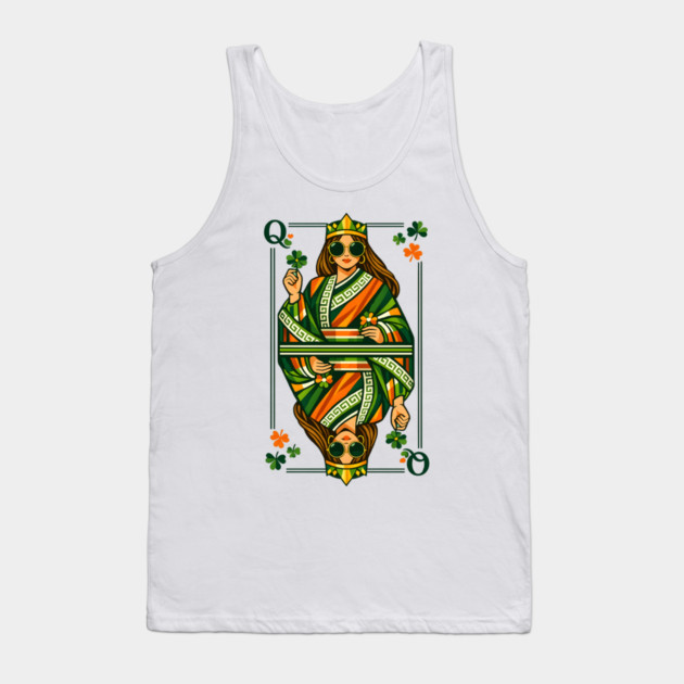 Irish Queen of Clubs St Patrick’s Day Tank Top by Hays Robert Print