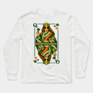 Irish Queen of Clubs St Patrick’s Day Long Sleeve T-Shirt