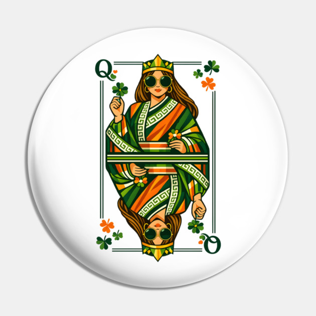 Irish Queen of Clubs St Patrick’s Day Pin by Hays Robert Print