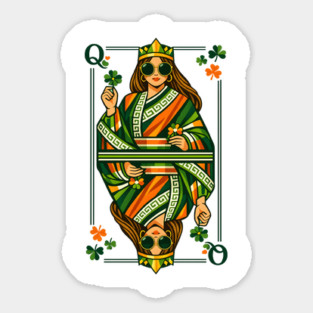 Irish Queen of Clubs St Patrick’s Day Sticker