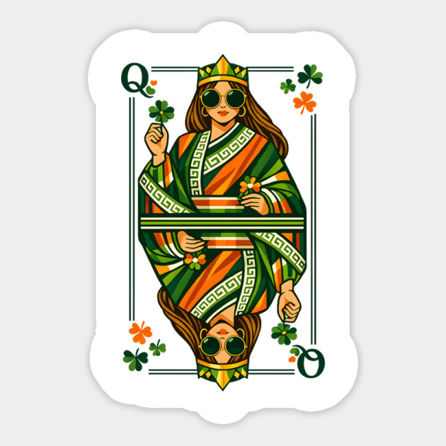 Irish Queen of Clubs St Patrick’s Day Magnet by Hays Robert Print