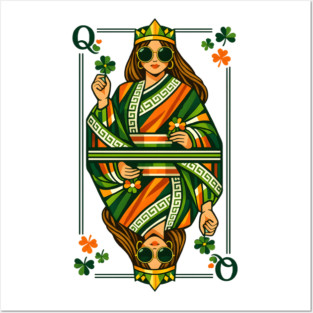 Irish Queen of Clubs St Patrick’s Day Posters and Art