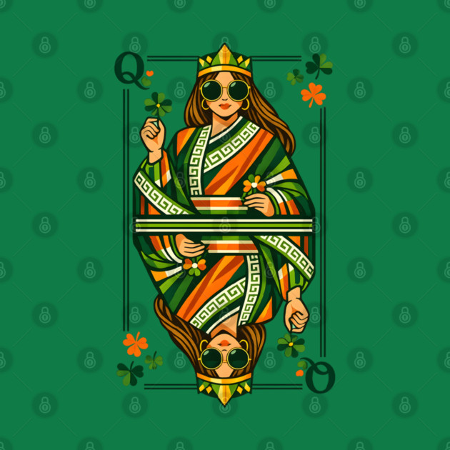 Irish Queen of Clubs St Patrick’s Day by Hays Robert Print
