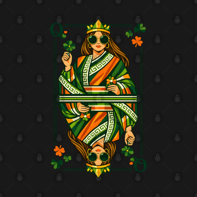 Irish Queen of Clubs St Patrick’s Day by Hays Robert Print