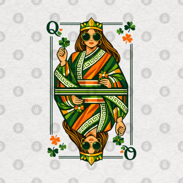 Irish Queen of Clubs St Patrick’s Day by Hays Robert Print