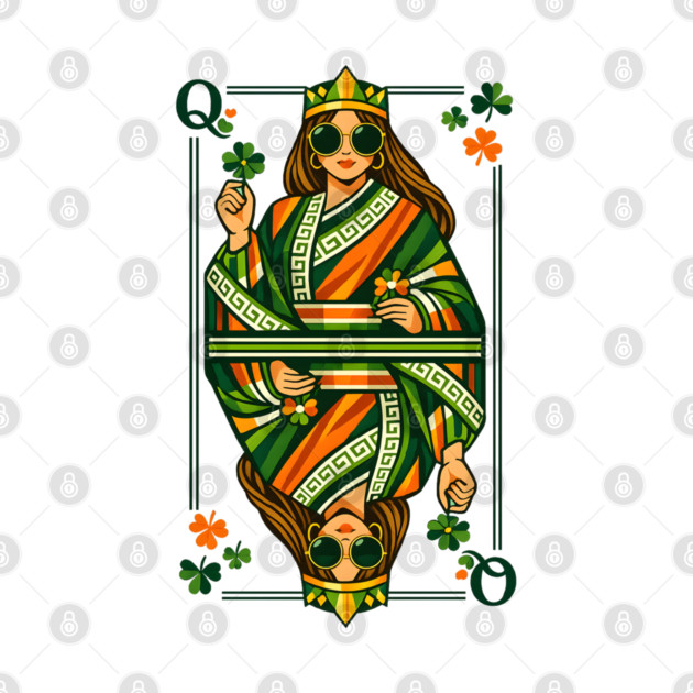Irish Queen of Clubs St Patrick’s Day by Hays Robert Print