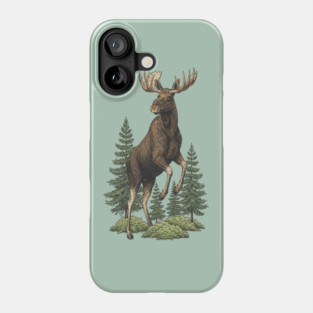 Moose in Forest Wildlife Phone Case
