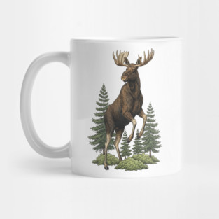 Moose in Forest Wildlife Mug