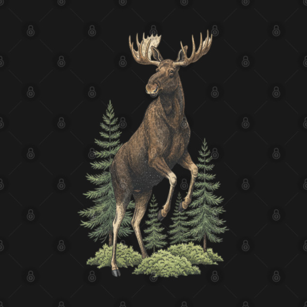 Moose in Forest Wildlife by BirdsnStuff